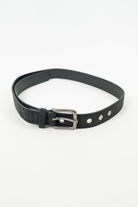 Cinturon Matte Eyelets Negro