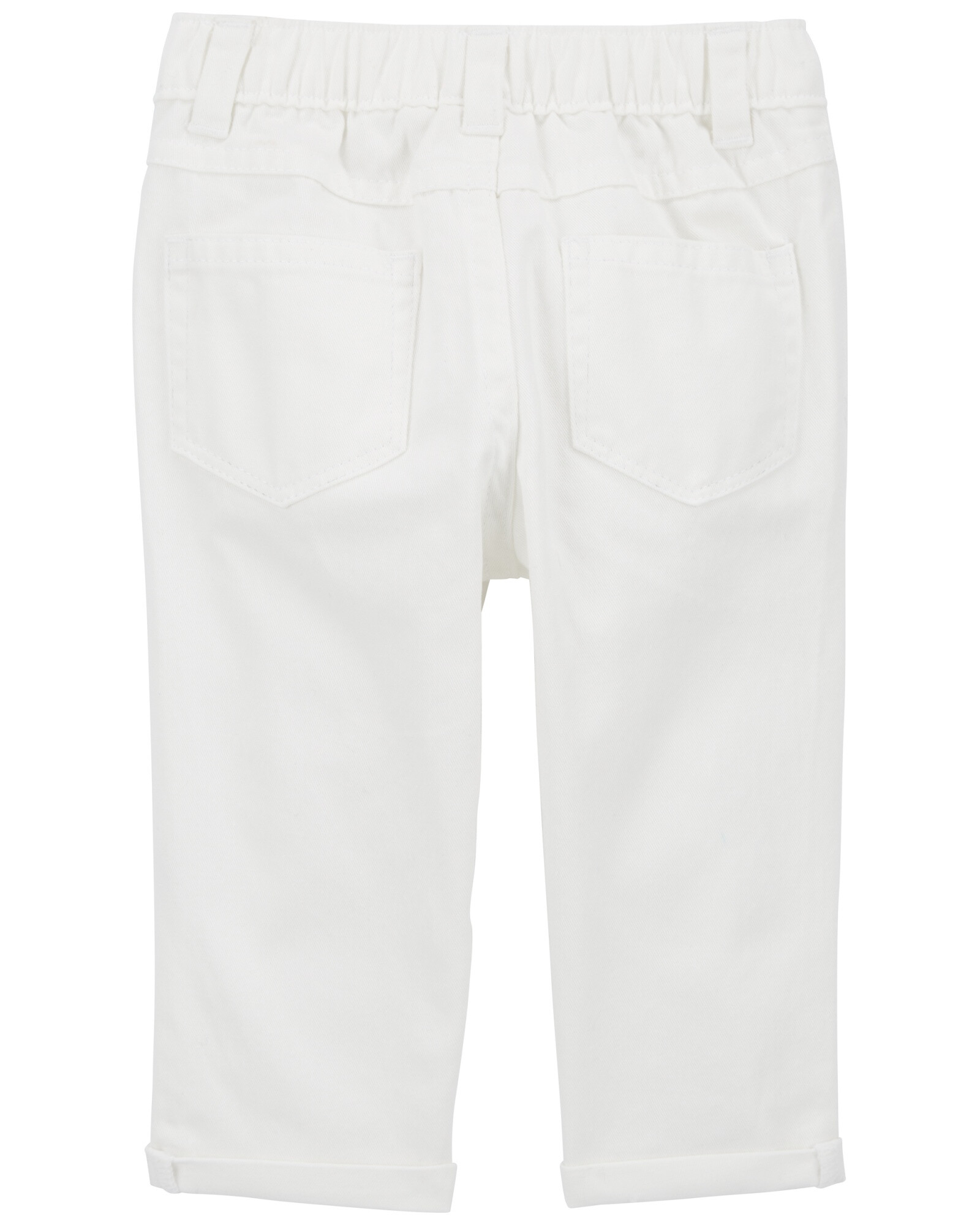 Set dos piezas, pantalón de sarga y blusa de algodón con ojales Set dos piezas, pantalón de sarga y blusa de algodón con ojales