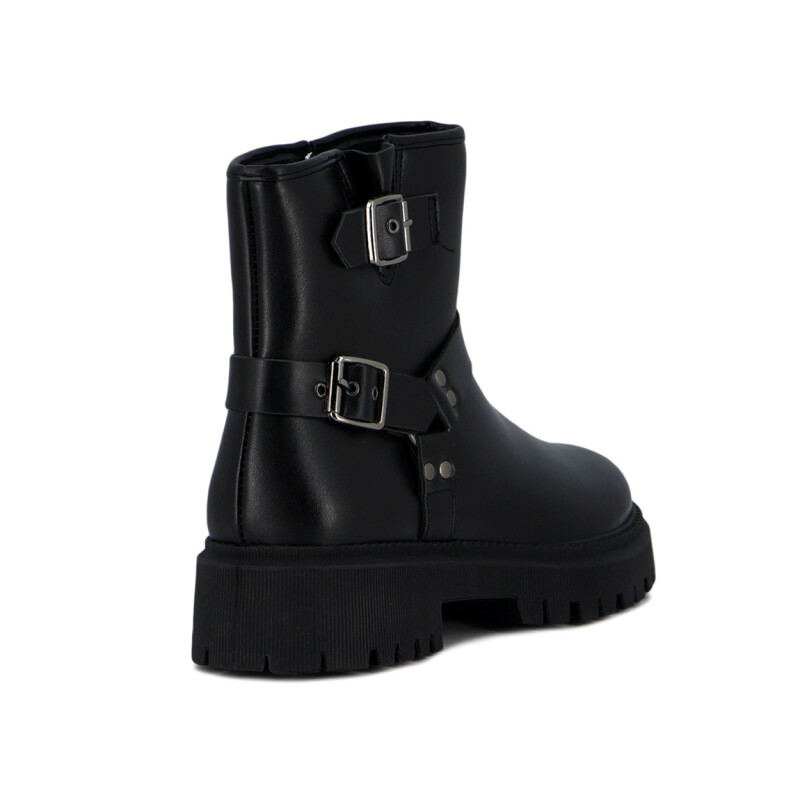 Darkness Bota De Dama Casual Con Tira Y Hebillas Negro