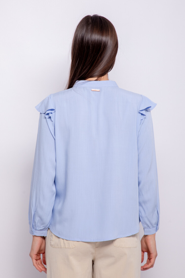 CAMISA BENTON Celeste Pastel