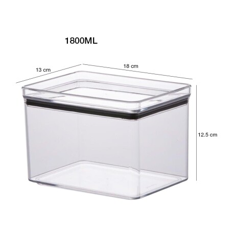 Pote Organizador Hermético Rectangular Multiuso Lumini 1.8Lt Transparente