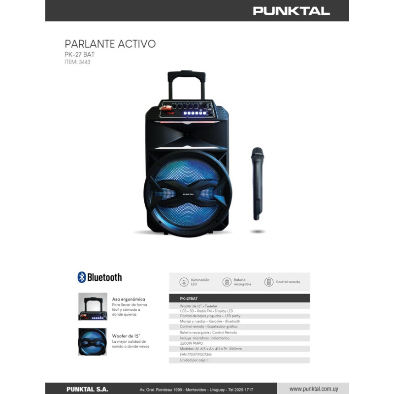 Parlante Activo 15 "PUNKTAL 5500w Parlante Activo 15 "PUNKTAL 5500w