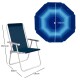 Set x2 Silla Alta Conforto Aluminio + Sombrilla AZUL