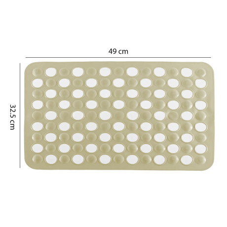 Alfombra Ducha Baño Goma Antideslizante Rectangular 49x32Cm Beige