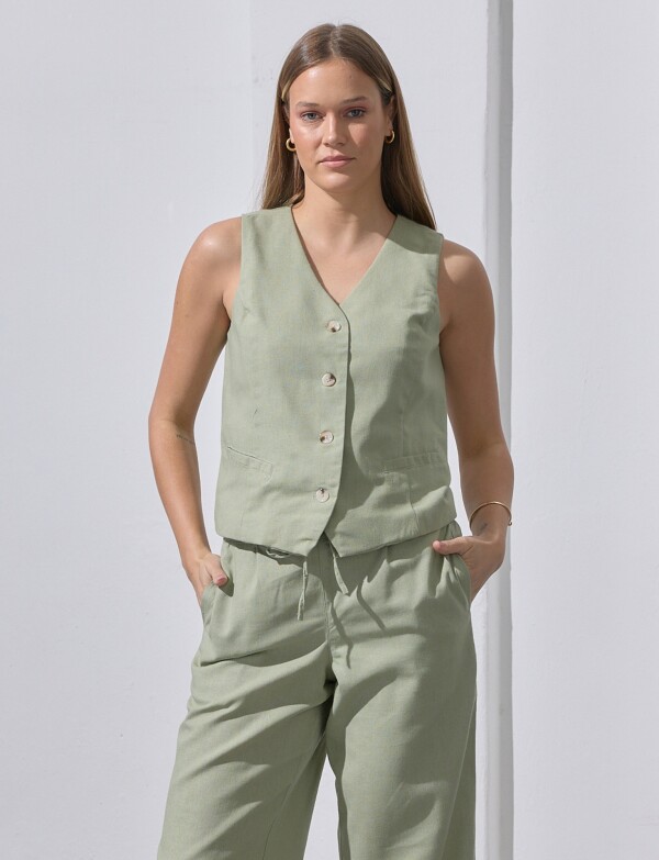 Chaleco Lino VERDE