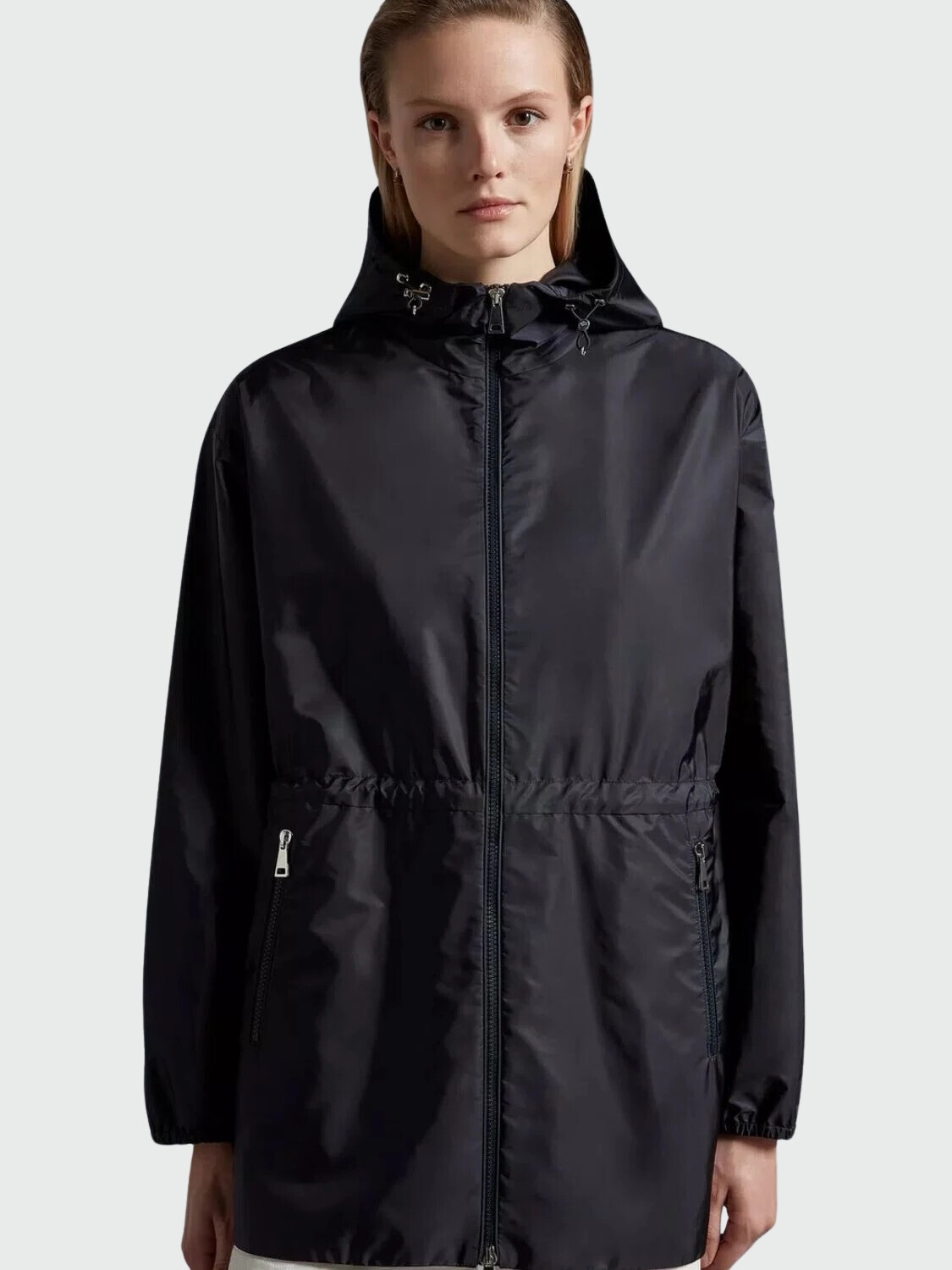 Moncler -Campera de nylon impermeable con capucha, Wete Azul