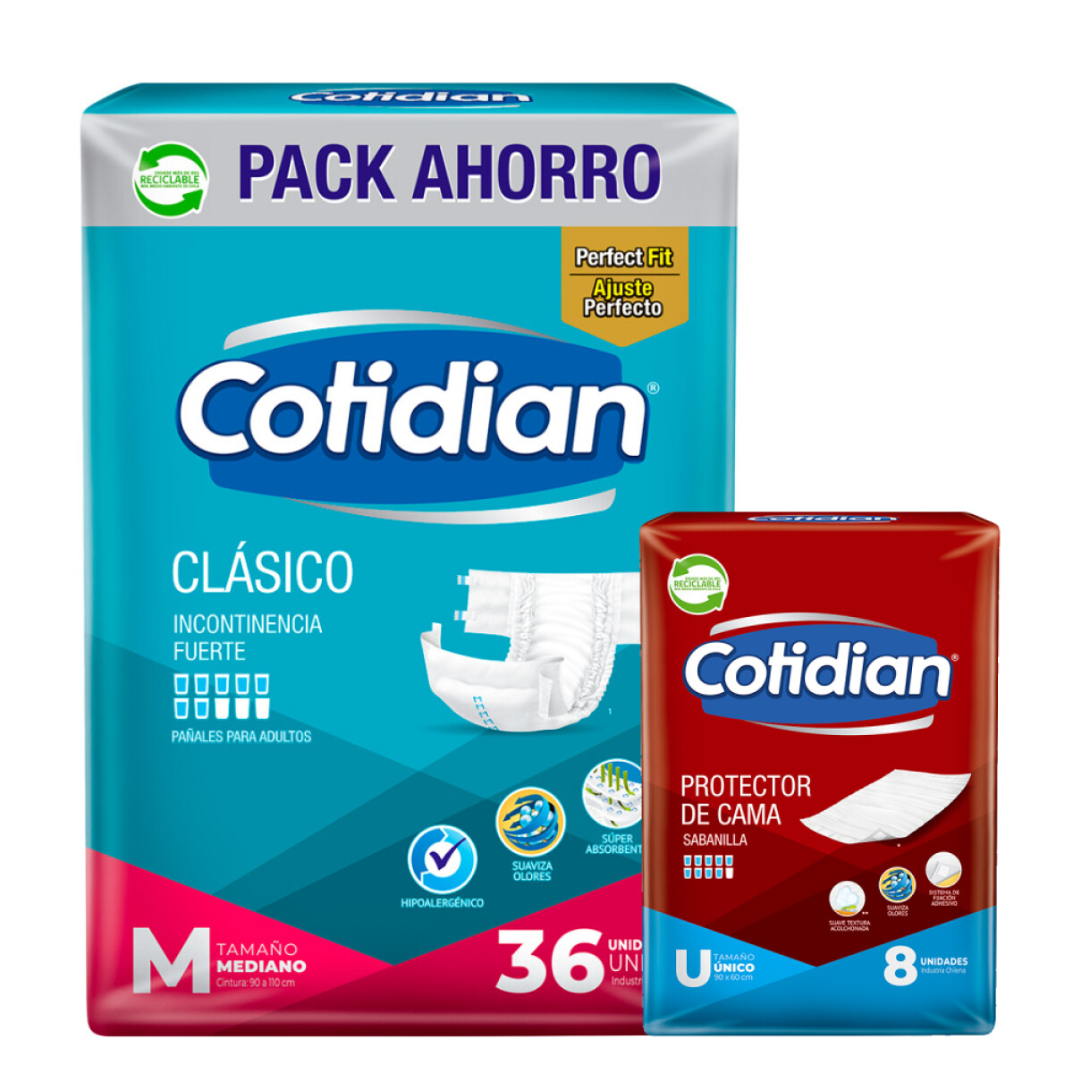 Pack Cotidian Clásico Mediano + Protector de Cama 