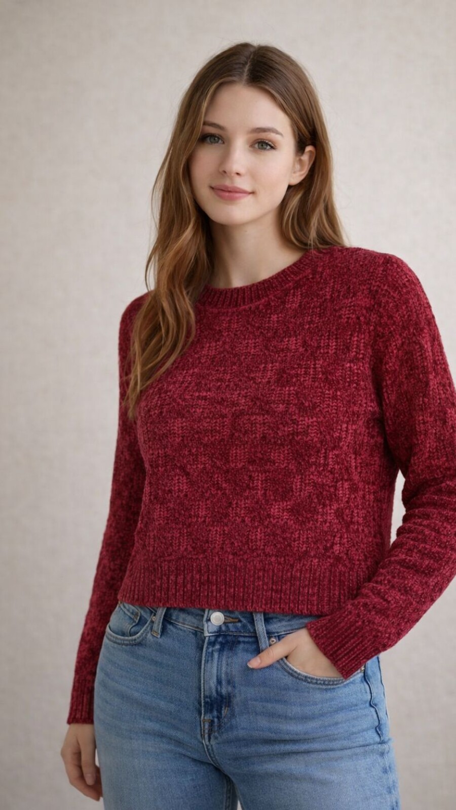 Sweater vialuna Bordó