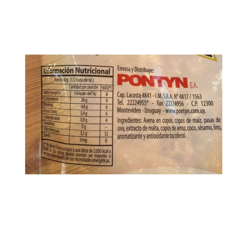 GRANOLA SIN AZÚCAR 80GRS GRANOLA SIN AZÚCAR 80GRS