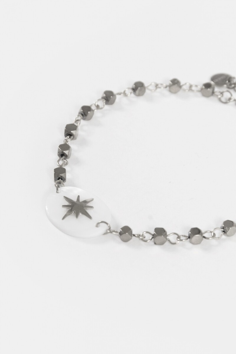 Pulsera dije estrella plateado
