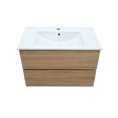 Mueble de baño suspendido Oak 80 cm con bacha de loza Mueble De Baño Suspendido Oak 80 Cm Con Bacha De Loza