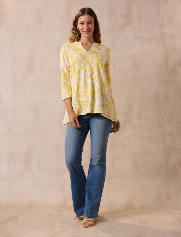Blusa Relieve Printed AMARILLO/MULTI