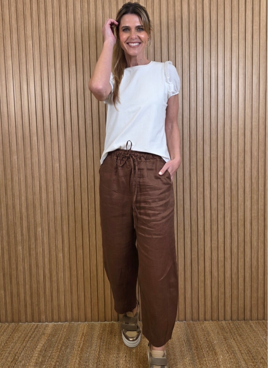 Pantalon Hans - Puro Lino Chocolate 