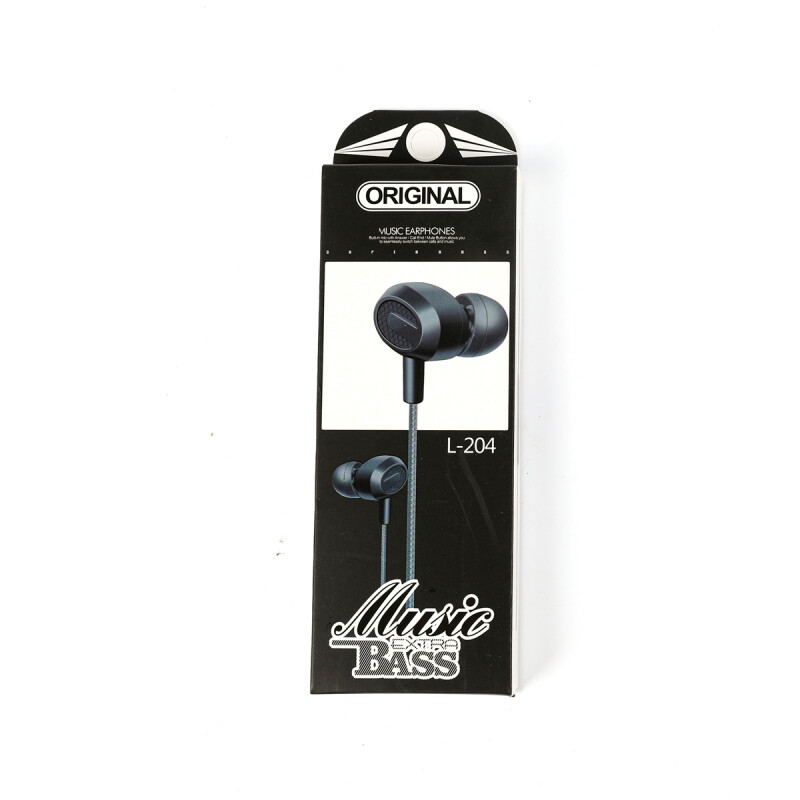 Auriculares con cable in ear L-204 extra bass negro Auriculares con cable in ear L-204 extra bass negro