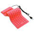 Teclado Flexible Con Cable Ledstar Wb-86 ROJO