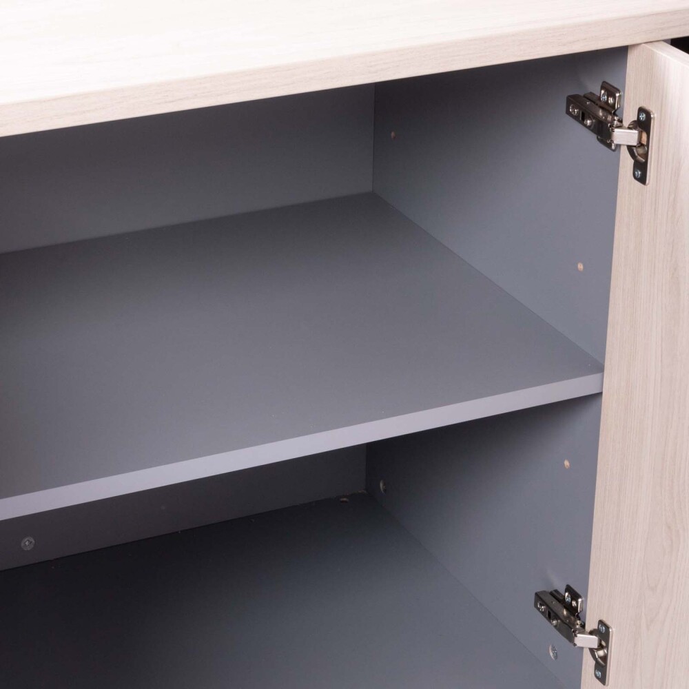 ESCRITORIO ESQUINERO GERENCIAL MADERA-Y-METAL GRIS WORK