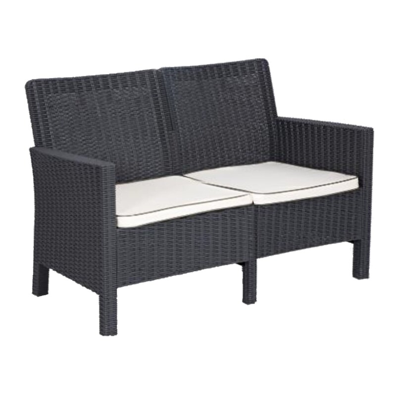 Sofá NOVA exterior resina simil ratan 2 asientos 2 almohadones Sofá NOVA exterior resina simil ratan 2 asientos 2 almohadones
