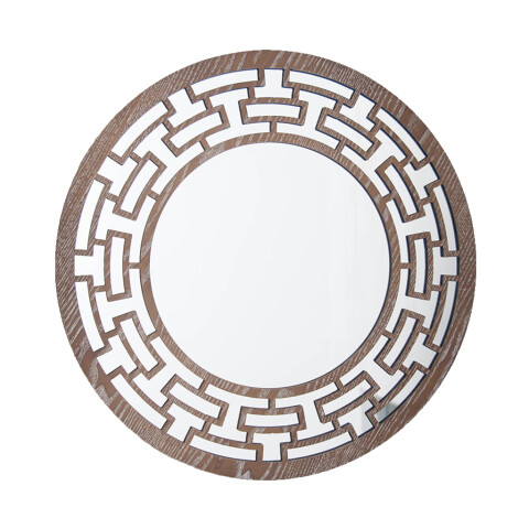 ESPEJO CIRCULAR MARCO C/DISEÑO ETNICO MADERA. D50CM ESPEJO CIRCULAR MARCO C/DISEÑO ETNICO MADERA. D50CM