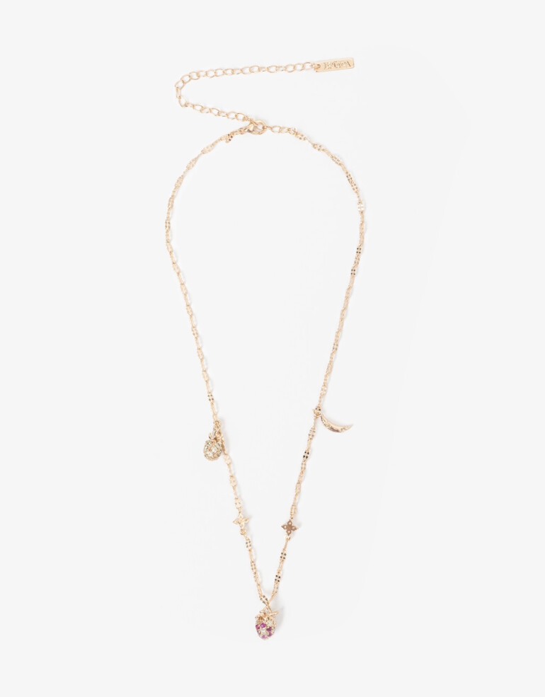 Collares Cortos Strass Collar Corto Frutal Con Cubic Zirconia - Dorado