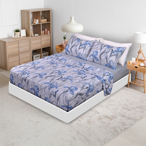 JUEGO DE SABANAS LANCASTER DIGITAL PRINT FLOR IRIS 2 PLAZAS