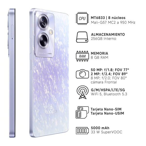 Oppo A79 8/256 Gb 5g + Regalo PK OPPO A79 5G 8/256 VIOLETA + REGALO