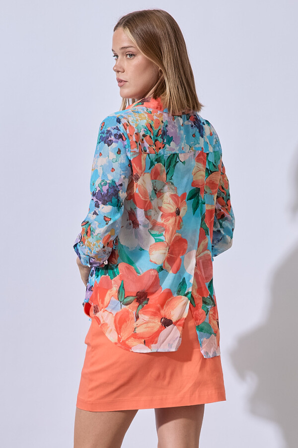 Camisa Gasa Printed CELESTE/MULTI