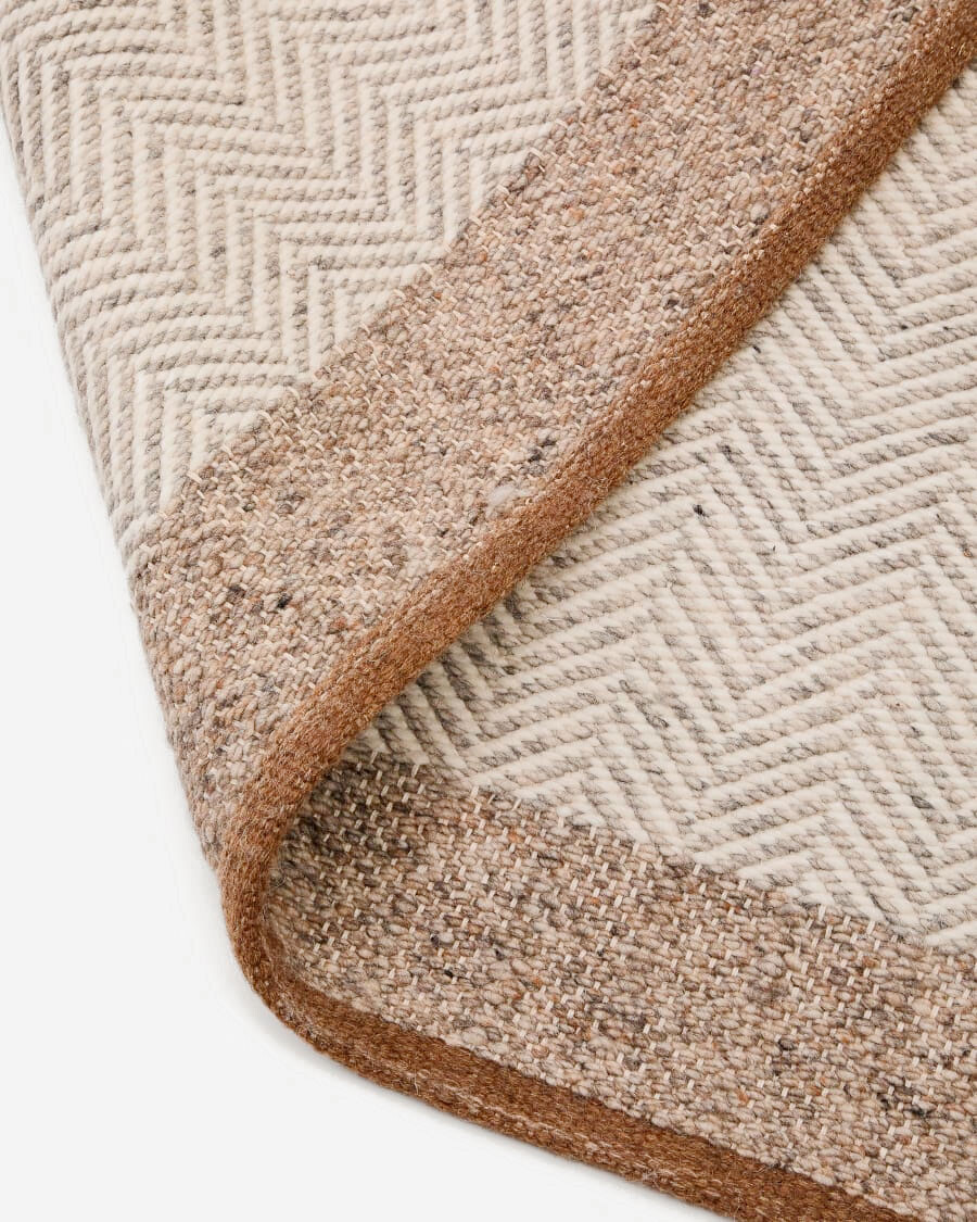 Alfombra jacquard de lana beige Nifelia, 200 x 300 cm Alfombra jacquard de lana beige Nifelia, 200 x 300 cm