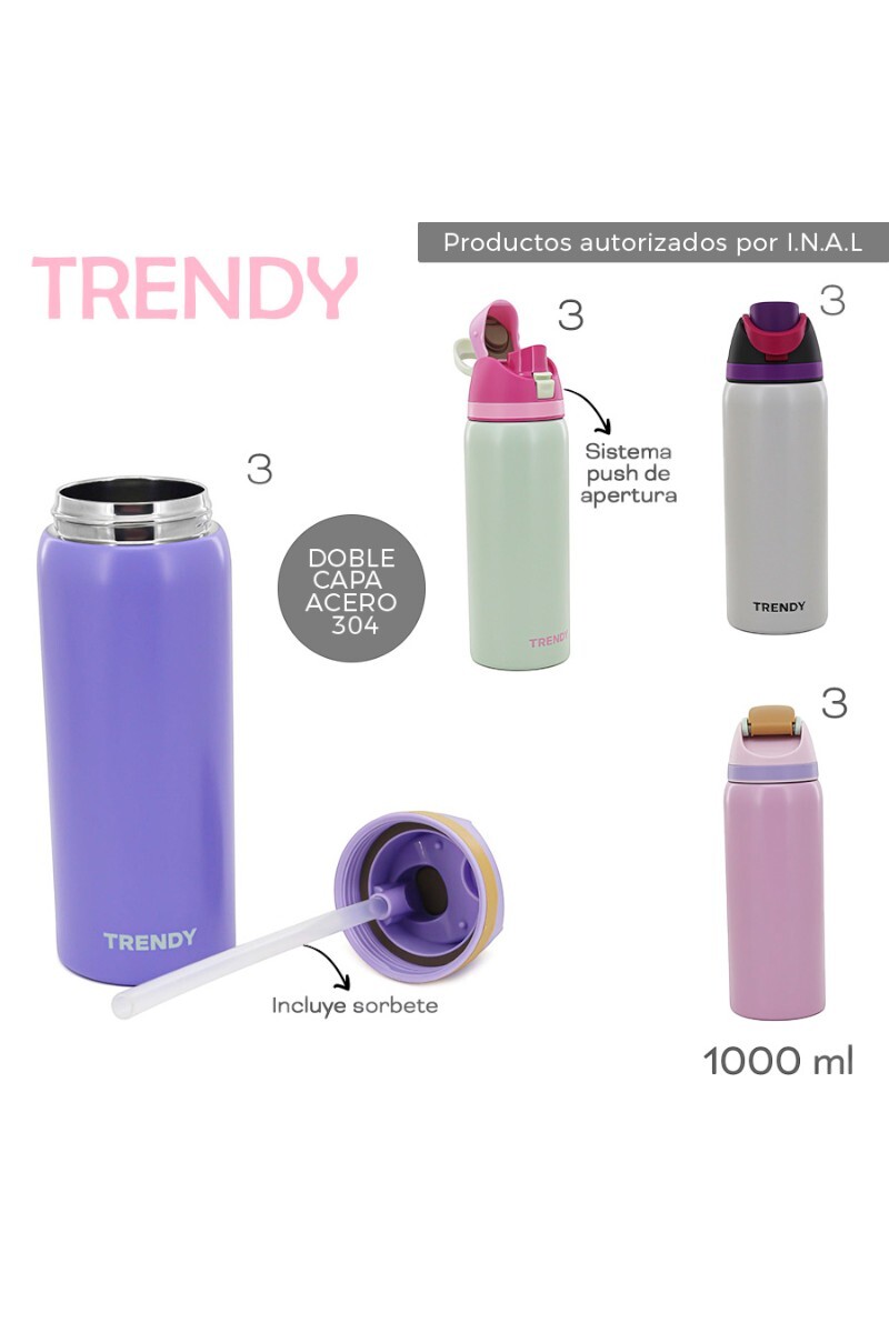 Botella Termica Trendy 1000 ML Acqua