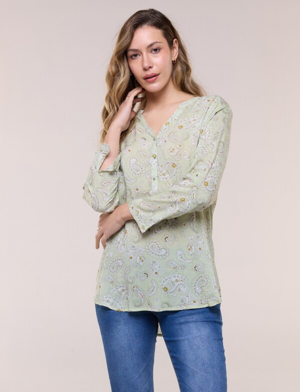 Blusa Arabescos VERDE/MULTI