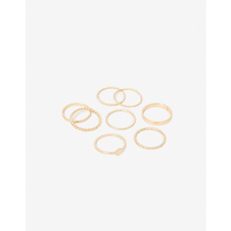 Set De Anillos Dorado
