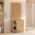 MUEBLE BAÑO 80 CM MADRI CON PANEL RIPADO - SIN BACHA S/ESPEJO MUEBLE BAÑO 80 CM MADRI CON PANEL RIPADO - SIN BACHA S/ESPEJO