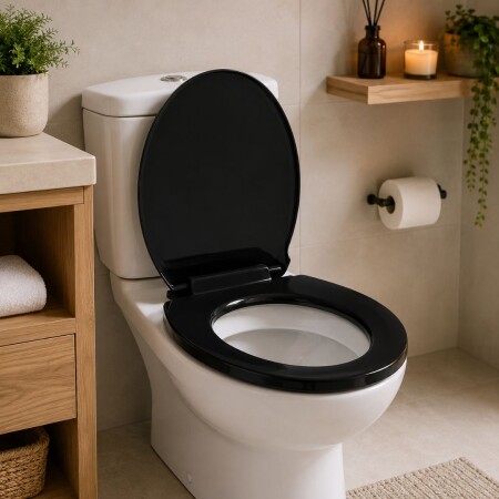 TAPA DE INODORO PLASTICO METASUL NEGRO