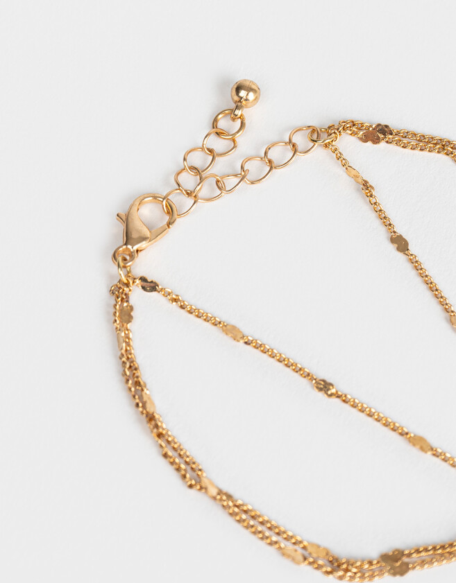 Pulseras Flexibles Pulsera Flexible Con Anillo Unido - Dorado