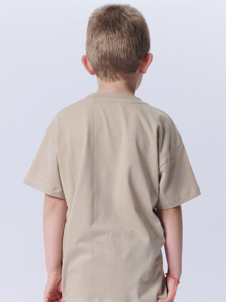 Remera Algodón Estampa Beige