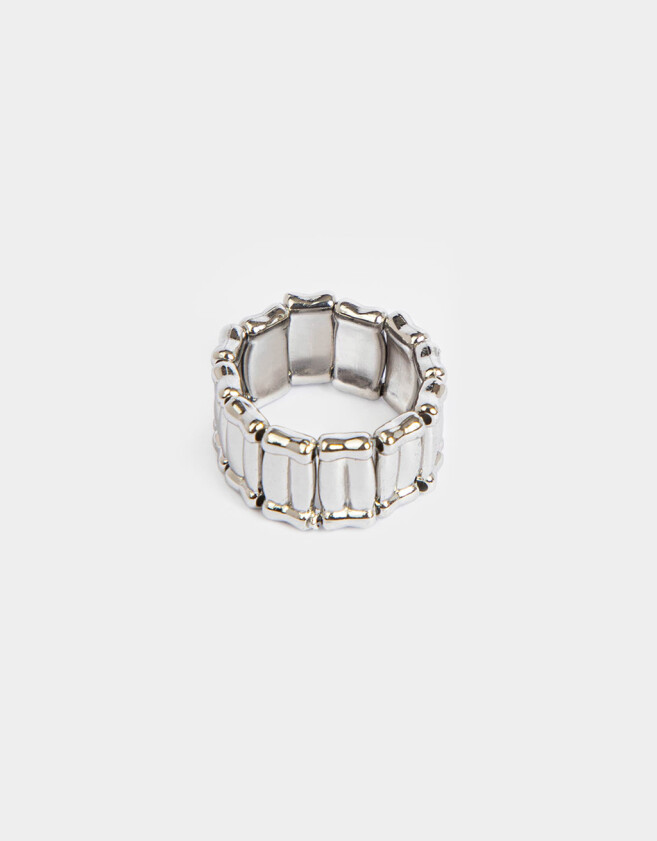 Anillos Medianos y Grandes De metal Anillo Con Elástico - Plateado