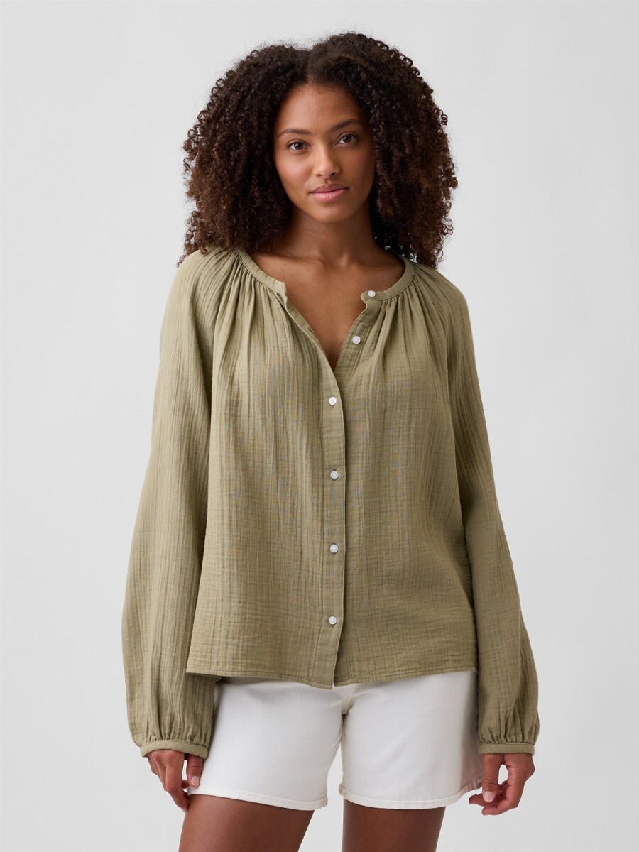 Camisa Muselina Mujer - Light Avocado 