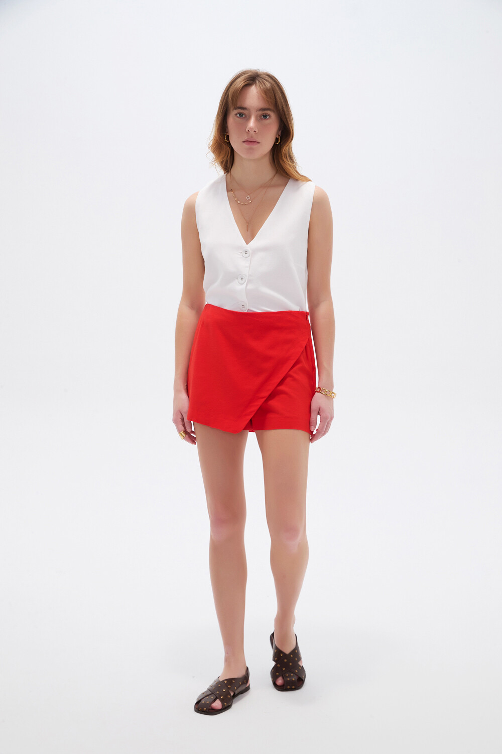 Short Arvim Rojo Anaranjado