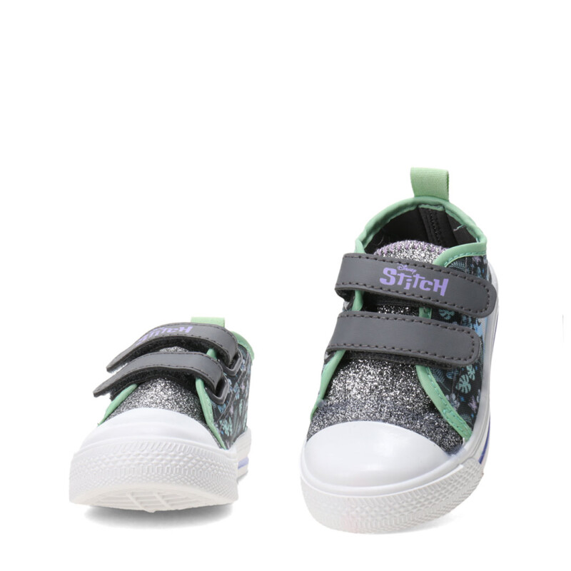 Championes Infantiles Disney Stitch Velcros Gris - Lila