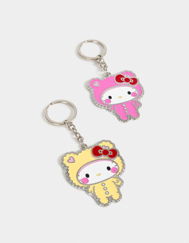 Llavero Set De Llaveros Para Compartir Hello Kitty Kawaii - Combinacion Multicolor
