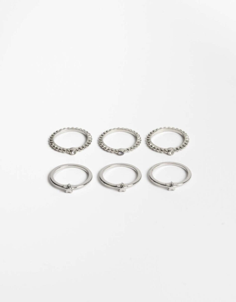 Set De Anillos - Plateado rodio 