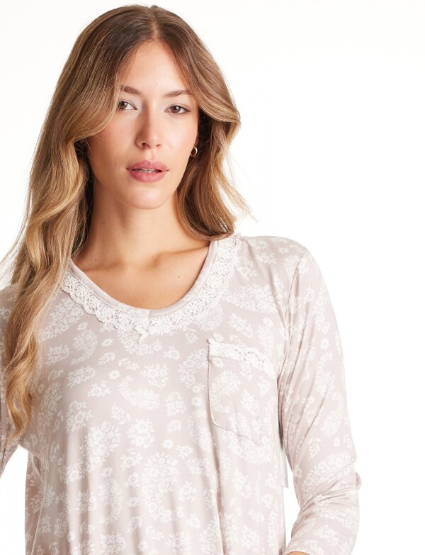 Camison Det Crochet BEIGE/MULTI