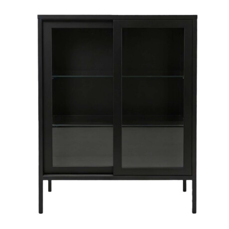 APARADOR 2P VIDRIO METAL NEGRO OLIVIA