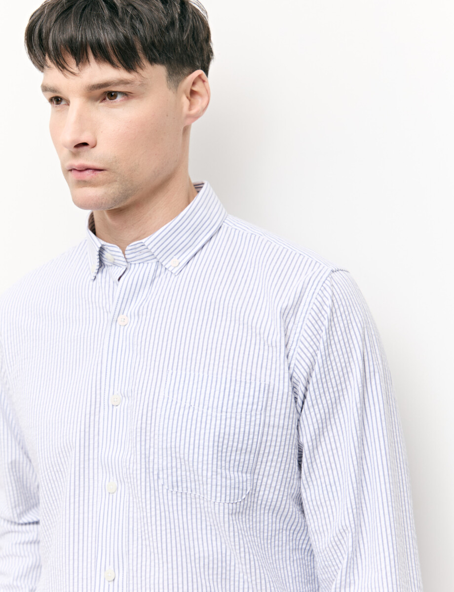 012733 CAMISA CLOQUE WILL Gris/blanco