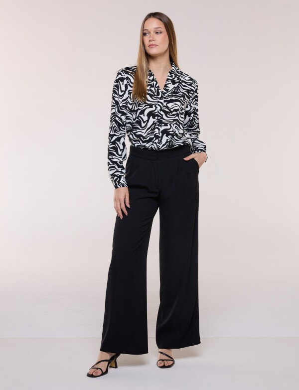 Camisa Gasa Print BLANCO/NEGRO