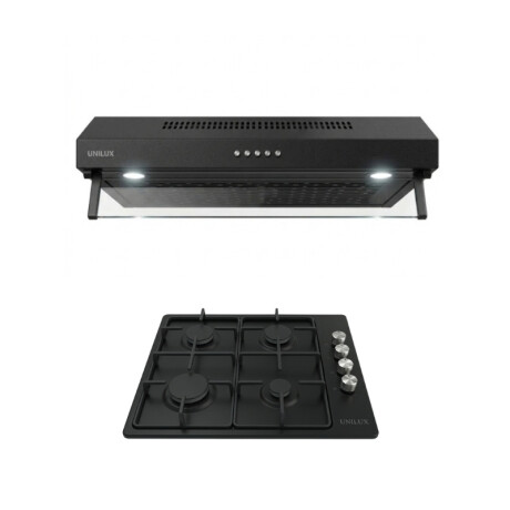 Extractor Purificador Nubia 60CM de Negro Pack De Extractor Purificador Nubia + Anafe A Gas Vulcano Quad 4 Negro