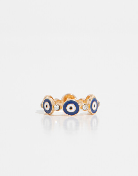 Anillos Chicos Lucky charm Anillo Con Ojitos - Dorado