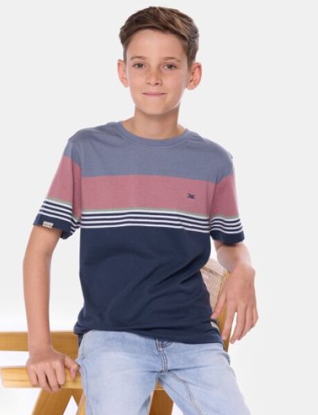 REMERA RAYADA Azul
