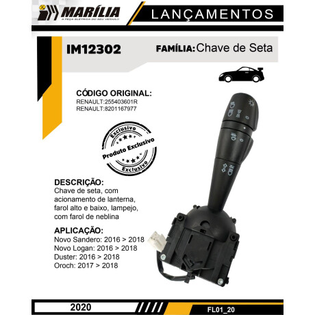 LLAVE BAJO VOLANTE RENAULT LUCES SANDERO DUSTER OROCH 15/18 8201167977 MARILIA LLAVE BAJO VOLANTE RENAULT LUCES SANDERO DUSTER OROCH 15/18 8201167977 MARILIA