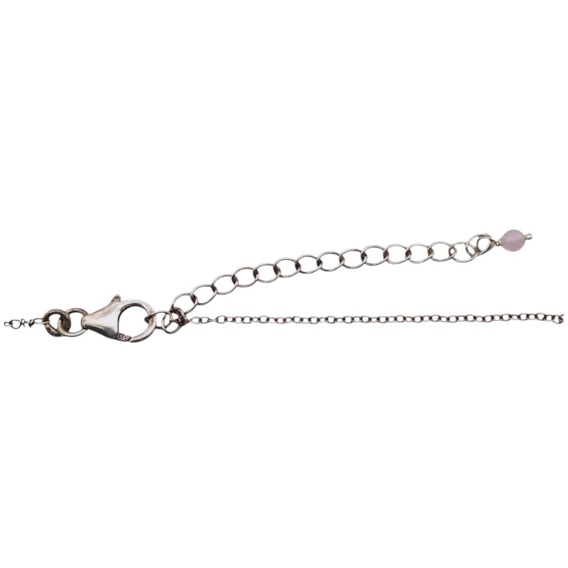 Conjunto Makar-Plata rodinada-Piedra Cuarzo rosa-CJ2016 conpiedra