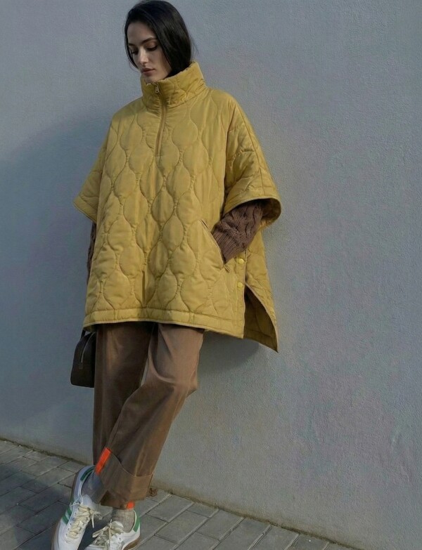 Poncho Capitoneado MOSTAZA